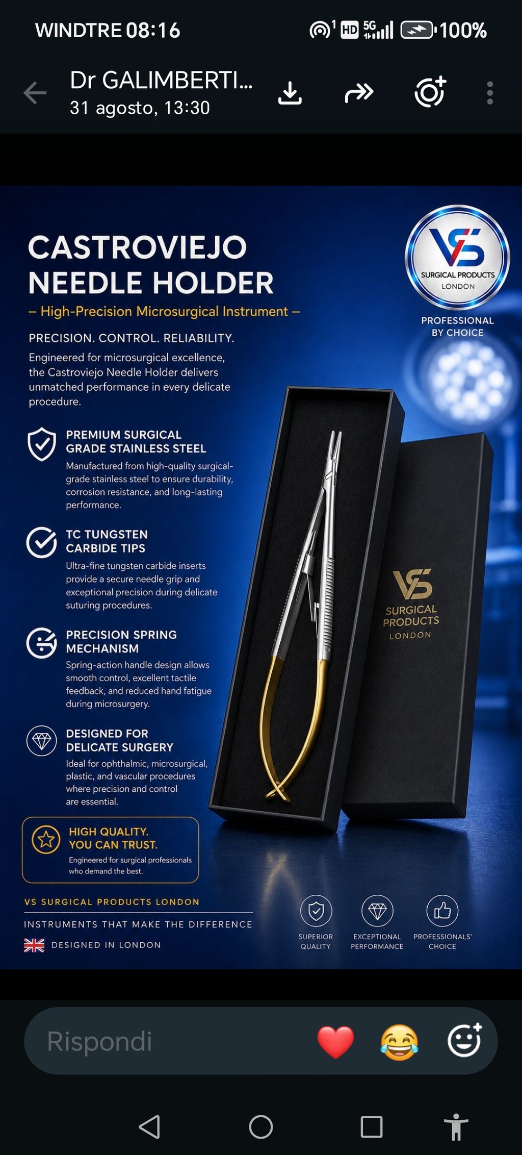 Castroviejo Microsurgical Kit 2 Pcs VS SURGICAL LONDON