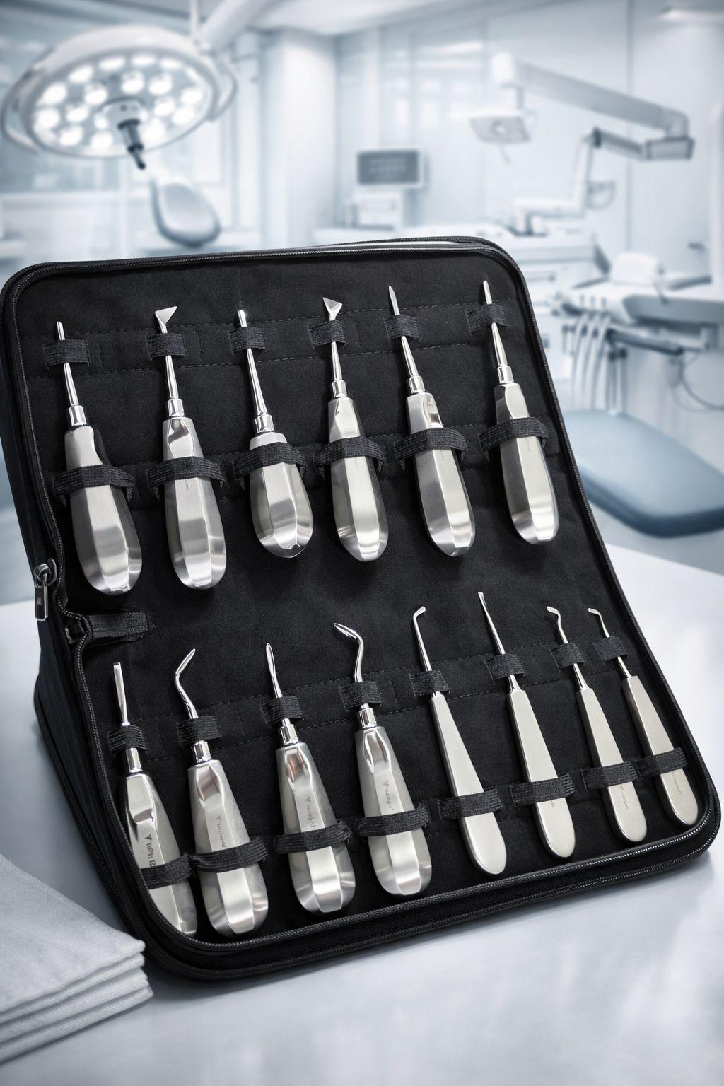 Dental Elevator Set 14 Pcs Professional Surgical Kit in Premium CASE-VETROSPECT-by VS SURGICAL PRODUCTS UK